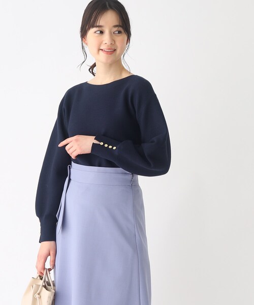 index（インデックス）の「◆ガーター編みニット【UV/洗濯機洗い可】（ニット/セーター・レディース・イエロー系その他/ネイビー系5/ライトブルー/ピンク系1/ホワイト系その他3・42/40/38/36）」の8枚目の写真