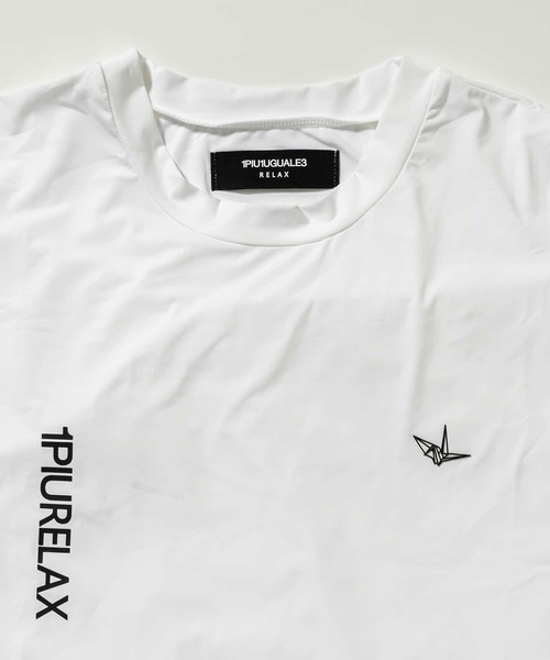 1PIU1UGUALE3 RELAX サイドロゴ半袖Tシャツ カットソー インナー SHIFFON｜1PIU1UGUALE3 RELAX ラインストーンサイドロゴ半袖T