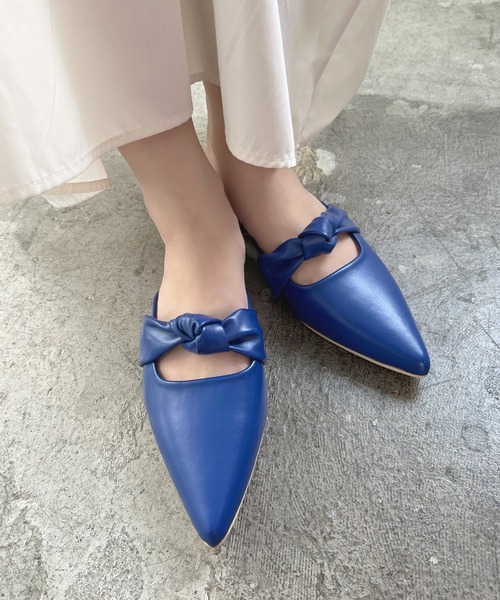 Futier land（フューティアランド）の「ポインテッドフラットミュールパンプス（パンプス・レディース・ブルー/キャメル/イエロー/ブラック・36/40/38/37/39）」の5枚目の写真