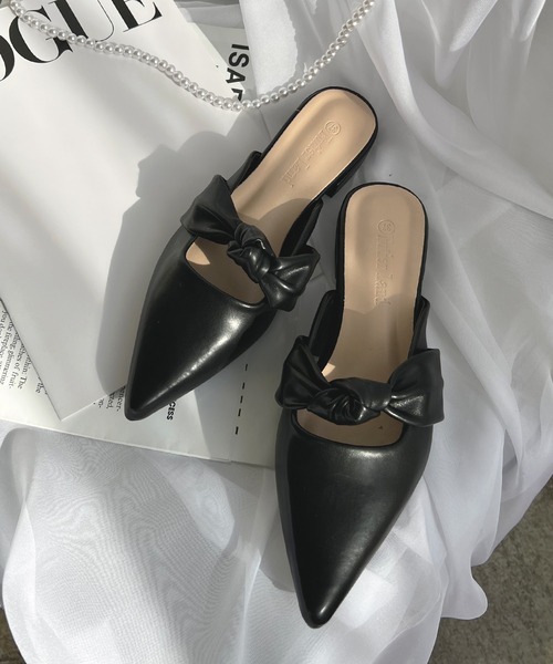 Futier land（フューティアランド）の「ポインテッドフラットミュールパンプス（パンプス・レディース・ブルー/キャメル/イエロー/ブラック・36/40/38/37/39）」の17枚目の写真