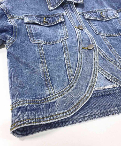 NANEA（ナネア）の「デニムジャケット　ラウンドヘムGジャン（デニムジャケット・レディース・インディゴブルー・ONE SIZE）」の2枚目の写真