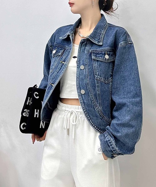 NANEA（ナネア）の「デニムジャケット　ラウンドヘムGジャン（デニムジャケット・レディース・インディゴブルー・ONE SIZE）」の16枚目の写真