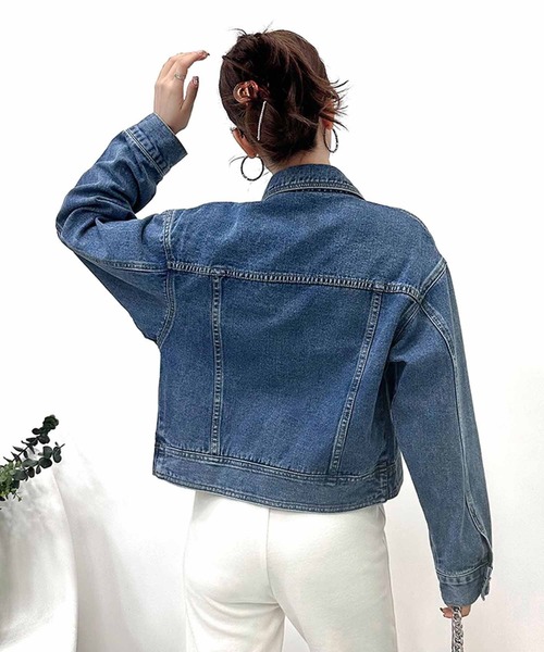 NANEA（ナネア）の「デニムジャケット　ラウンドヘムGジャン（デニムジャケット・レディース・インディゴブルー・ONE SIZE）」の18枚目の写真