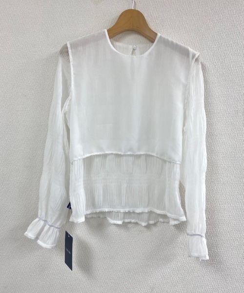 LADY LIKE(レディライク)の「ランダムプリーツシアーブラウス(シャツ/ブラウス・レディース・ブラック/ホワイト・M)」の18枚目の写真