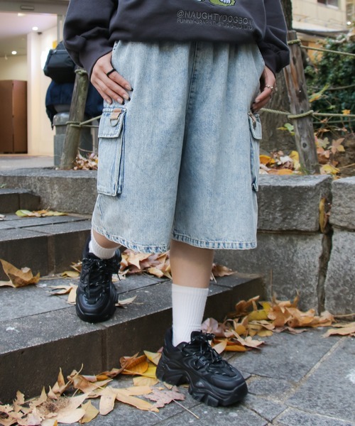 SPINNS(スピンズ)の「カーゴハーフパンツ(カーゴパンツ・レディース・ベージュ/ブラック/ブラック系/サックスブルー系/ホワイト/カーキ/ブルー系その他/ブルー系その他2・ONESIZE)」の8枚目の写真