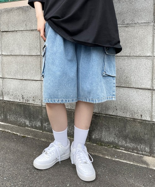 SPINNS(スピンズ)の「カーゴハーフパンツ(カーゴパンツ・レディース・ベージュ/ブラック/ブラック系/サックスブルー系/ホワイト/カーキ/ブルー系その他/ブルー系その他2・ONESIZE)」の18枚目の写真