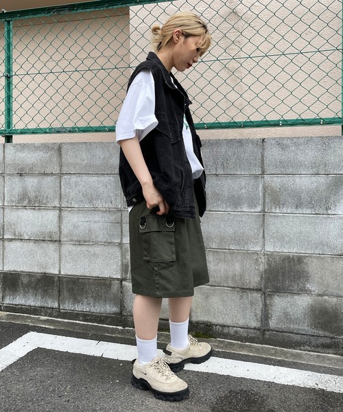 SPINNS(スピンズ)の「カーゴハーフパンツ(カーゴパンツ・レディース・ベージュ/ブラック/ブラック系/サックスブルー系/ホワイト/カーキ/ブルー系その他/ブルー系その他2・ONESIZE)」の12枚目の写真