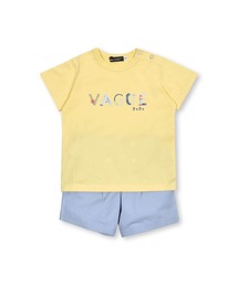 BeBe/ビーチロゴプリントTシャツ+パンツ2点セットベビー(80~90cm)
