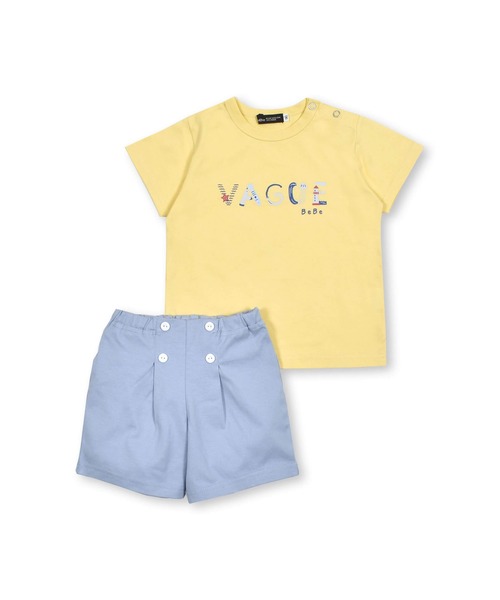 BeBe(ベベ)の「BeBe/ビーチロゴプリントTシャツ+パンツ2点セットベビー(80~90cm)(ロンパース・キッズ・イエロー・90/80)」の3枚目の写真