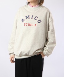 spiritoso AMICOプリントビッグスウェットトレーナー