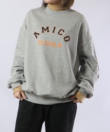 spiritoso AMICOプリントビッグスウェットトレーナー