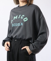 spiritoso AMICOプリントビッグスウェットトレーナー