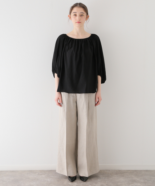 23SS プラージュ gather プルオーバー ボートネック セール】ボートネック gather プルオーバー（Tシャツ/カットソー