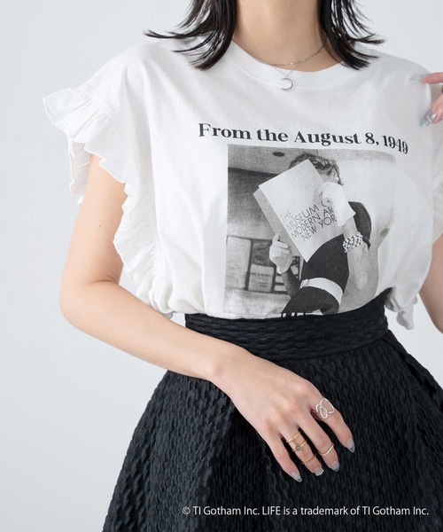 tシャツ 「LOURMARIN」ドロストフリルネックT レディース MELROSE CLAIRE｜【LOURMARIN】ドロストフリルネックT | Rakuten