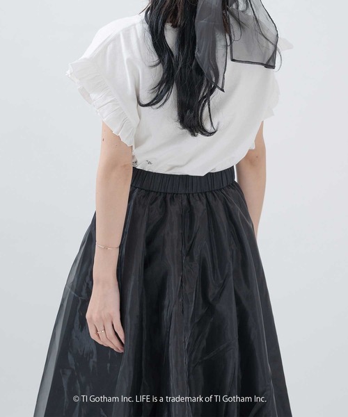 tシャツ 「LOURMARIN」ドロストフリルネックT レディース MELROSE CLAIRE｜【LOURMARIN】ドロストフリルネックT | Rakuten