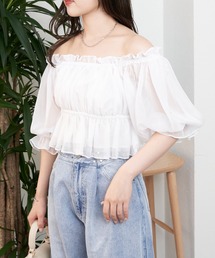 Chico（チコ）の「2wayシアーボリューム短丈ブラウス（シャツ/ブラウス）」