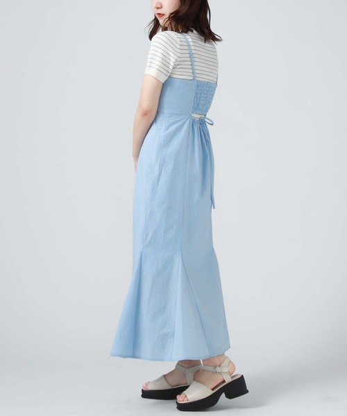 archives(アルシーヴ)の「サッカーバックシャンキャミワンピース(ワンピース・レディース・ブラック/アイボリー/ブルー・MEDIUM)」の3枚目の写真