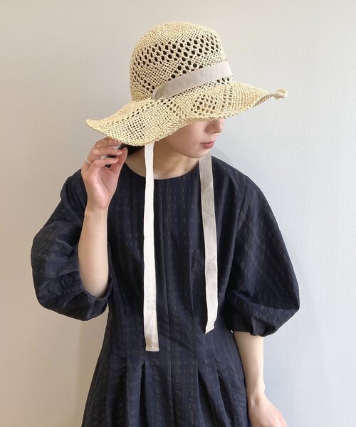 OPAQUE.CLIP（オペークドットクリップ）の「◆スカシ柄ハット（ハット・レディース・ブラック/オフホワイト・00）」の5枚目の写真