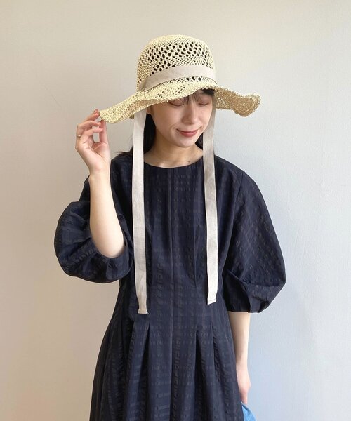 OPAQUE.CLIP（オペークドットクリップ）の「◆スカシ柄ハット（ハット・レディース・ブラック/オフホワイト・00）」の10枚目の写真