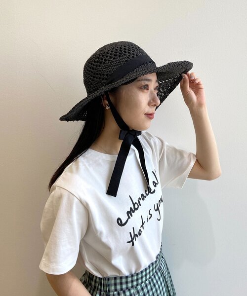 OPAQUE.CLIP（オペークドットクリップ）の「◆スカシ柄ハット（ハット・レディース・ブラック/オフホワイト・00）」の12枚目の写真