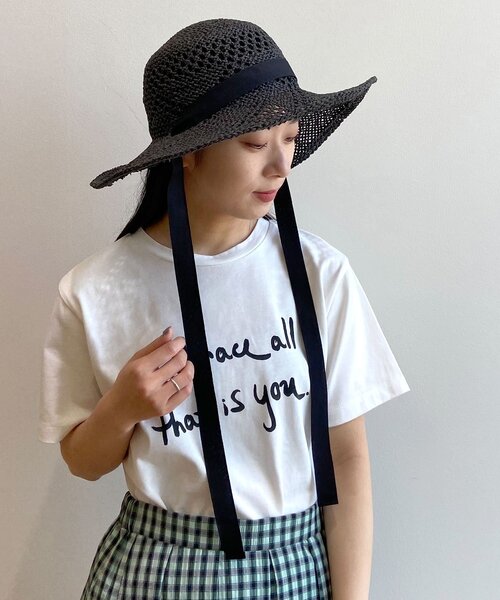 OPAQUE.CLIP（オペークドットクリップ）の「◆スカシ柄ハット（ハット・レディース・ブラック/オフホワイト・00）」の13枚目の写真