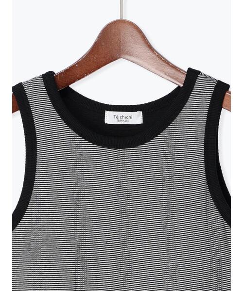 Te chichi TERRASSE（テチチテラス）の「アメリカンスリーブカップ付タンクトップ（タンクトップ・レディース・ブラック/オフホワイト/ホワイト・ﾌﾘ-）」の15枚目の写真