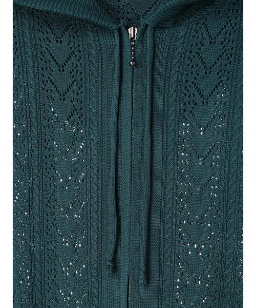 earth music&ecology（アースミュージックアンドエコロジー）の「透かし編みニットパーカー（カーディガン/ボレロ・レディース・グリーン/ブラック/ライトベージュ/オフホワイト・FREE）」の10枚目の写真