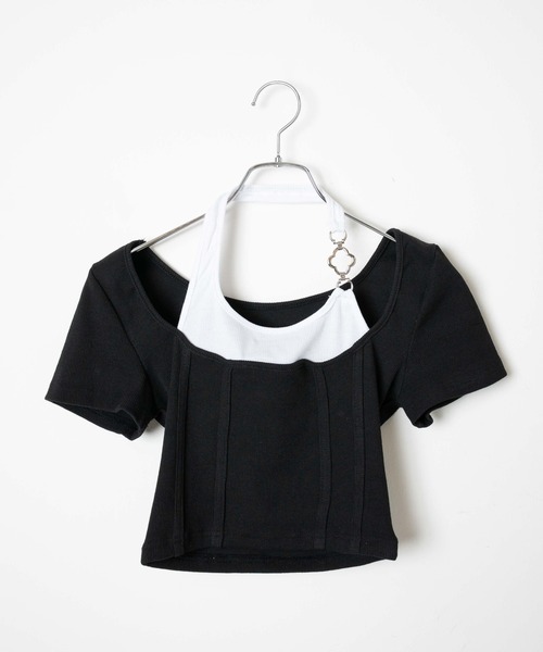 WEGO(ウィゴー)の「WEGO/【一部店限定】クロ-バーモチーフレイヤードT(Tシャツ/カットソー・レディース・ブラック・FREE)」の3枚目の写真
