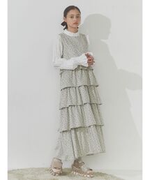 merry jenny | petit flowerティアードジャンスカ(ジャンパースカート)