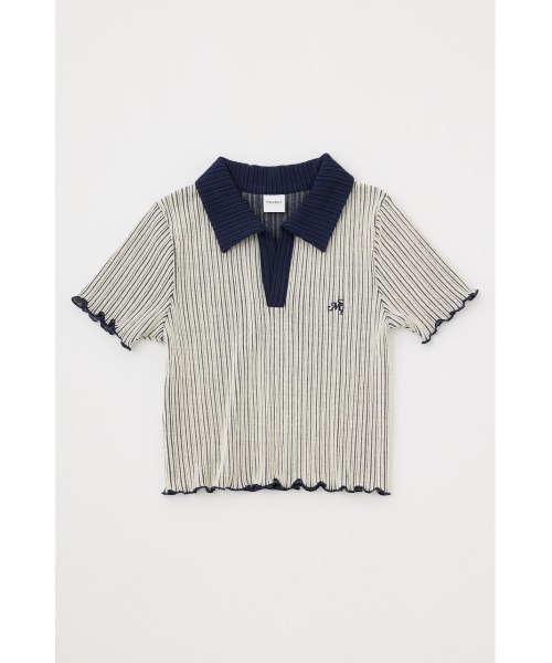 [moussy] SKIPPER BI COLOR KNIT フリーサイズ MOUSSY（マウジー）の「BI-COLOR SKIPPER Tシャツ（Tシャツ