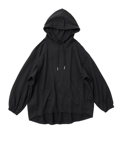 Fashion Letter(ファッションレター)の「【M-5L】ミニ裏毛ヒップカバーパーカー(パーカー・レディース・チャコールグレー/ブラック/杢グレー・M~L/LL~3L/4L~5L)」の16枚目の写真