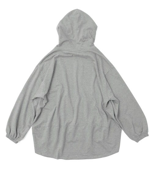 Fashion Letter(ファッションレター)の「【M-5L】ミニ裏毛ヒップカバーパーカー(パーカー・レディース・チャコールグレー/ブラック/杢グレー・M~L/LL~3L/4L~5L)」の8枚目の写真