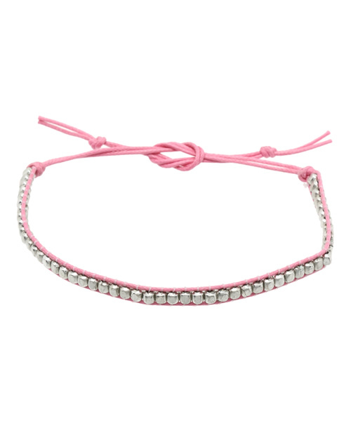 AZUL by moussy(アズールバイマウジー)の「SLVビーズカラーアンクレット(CARD)(アンクレット・レディース・グリーン/ピンク/ブラック/オフホワイト/ブルー・FREE)」の1枚目の写真