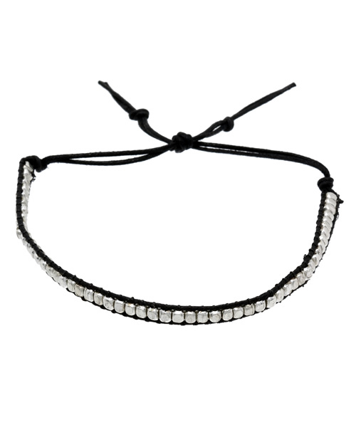 AZUL by moussy(アズールバイマウジー)の「SLVビーズカラーアンクレット(CARD)(アンクレット・レディース・グリーン/ピンク/ブラック/オフホワイト/ブルー・FREE)」の3枚目の写真