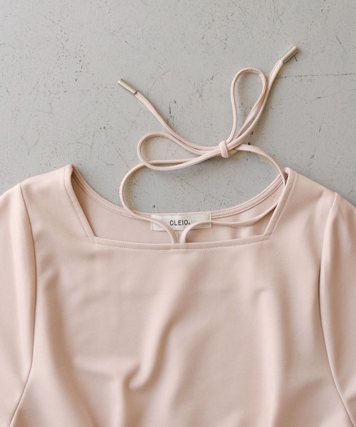 CLEIO（クレイオ）の「【CLEIO】ランタンスリーブペプラムプルオーバー（Tシャツ/カットソー・レディース・アイボリー/ブラック/ピンクベージュ・FREE）」の18枚目の写真