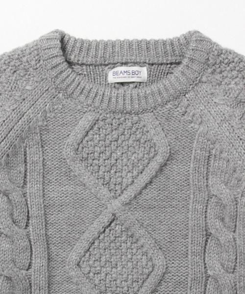 BEAMS BOY（ビームスボーイ）の「BEAMS BOY / 3ゲージ アランクルー（ニット/セーター・レディース・グレー/ナチュラル/ネイビー・ONE SIZE）」の19枚目の写真