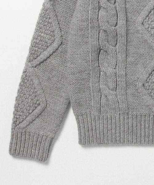 BEAMS BOY（ビームスボーイ）の「BEAMS BOY / 3ゲージ アランクルー（ニット/セーター・レディース・グレー/ナチュラル/ネイビー・ONE SIZE）」の20枚目の写真