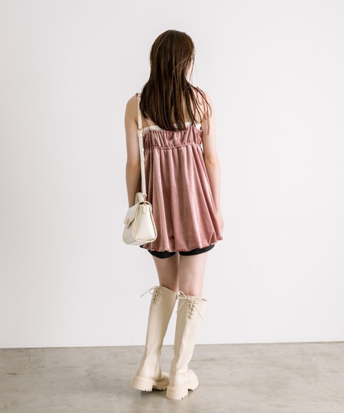 OLIVE des OLIVE（オリーブデオリーブ）の「肩リボンバルーンキャミ　1032040090（チュニック・レディース・アイボリー/ブラック/ピンク・FREE）」の19枚目の写真