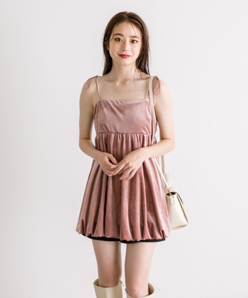 OLIVE des OLIVE（オリーブデオリーブ）の「肩リボンバルーンキャミ　1032040090（チュニック・レディース・アイボリー/ブラック/ピンク・FREE）」の20枚目の写真