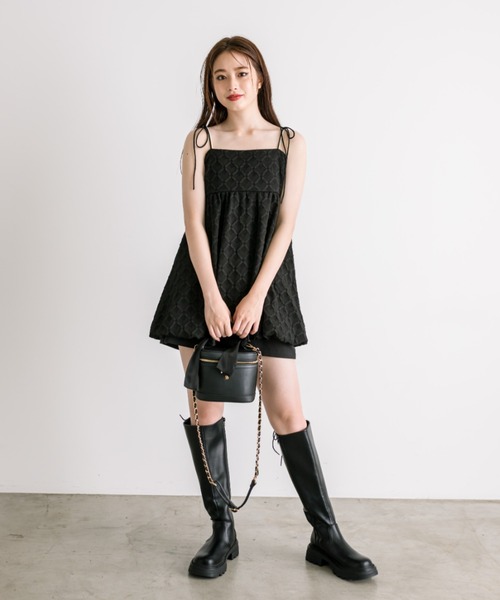 OLIVE des OLIVE（オリーブデオリーブ）の「肩リボンバルーンキャミ　1032040090（チュニック・レディース・アイボリー/ブラック/ピンク・FREE）」の11枚目の写真