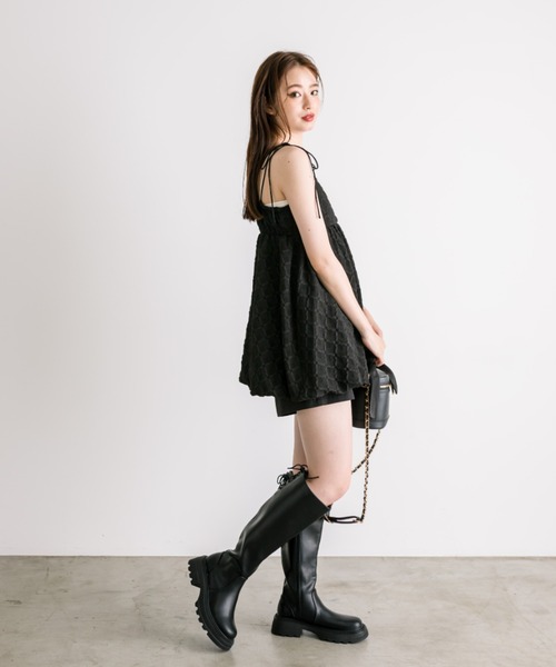 OLIVE des OLIVE（オリーブデオリーブ）の「肩リボンバルーンキャミ　1032040090（チュニック・レディース・アイボリー/ブラック/ピンク・FREE）」の12枚目の写真