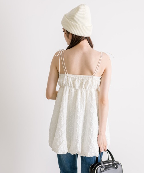 OLIVE des OLIVE（オリーブデオリーブ）の「肩リボンバルーンキャミ　1032040090（チュニック・レディース・アイボリー/ブラック/ピンク・FREE）」の9枚目の写真