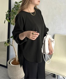 バックタグカットジョーゼットラグランロンT