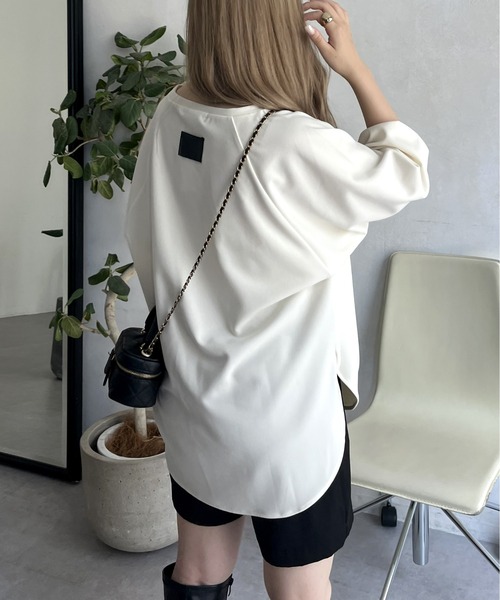 prose verse（プロズヴェール）の「バックタグカットジョーゼットラグランロンT（Tシャツ/カットソー・レディース・カーキ/アイボリー・MEDIUM）」の5枚目の写真