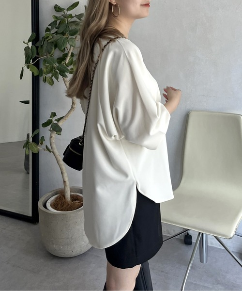 prose verse（プロズヴェール）の「バックタグカットジョーゼットラグランロンT（Tシャツ/カットソー・レディース・カーキ/アイボリー・MEDIUM）」の6枚目の写真