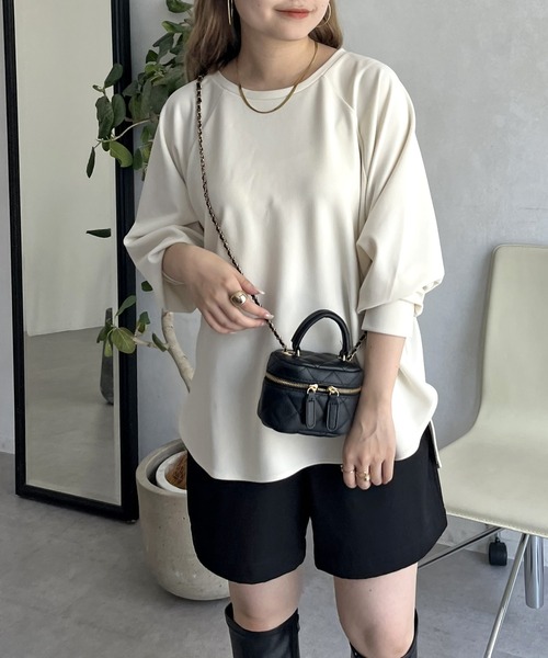 prose verse（プロズヴェール）の「バックタグカットジョーゼットラグランロンT（Tシャツ/カットソー・レディース・カーキ/アイボリー・MEDIUM）」の7枚目の写真