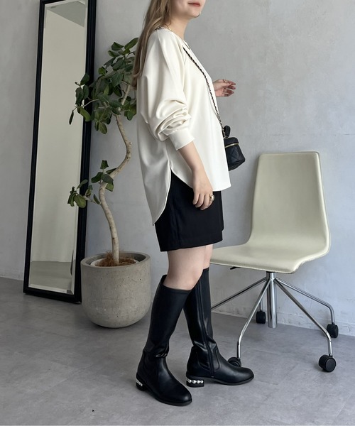 prose verse（プロズヴェール）の「バックタグカットジョーゼットラグランロンT（Tシャツ/カットソー・レディース・カーキ/アイボリー・MEDIUM）」の12枚目の写真