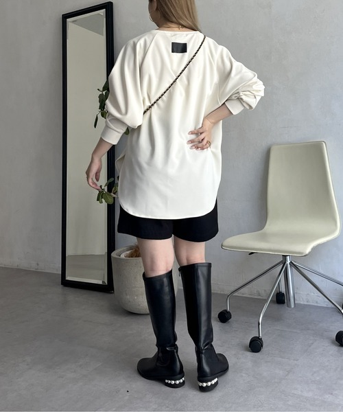 prose verse（プロズヴェール）の「バックタグカットジョーゼットラグランロンT（Tシャツ/カットソー・レディース・カーキ/アイボリー・MEDIUM）」の13枚目の写真