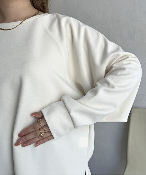 prose verse（プロズヴェール）の「バックタグカットジョーゼットラグランロンT（Tシャツ/カットソー・レディース・カーキ/アイボリー・MEDIUM）」の18枚目の写真