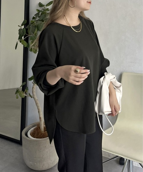 prose verse（プロズヴェール）の「バックタグカットジョーゼットラグランロンT（Tシャツ/カットソー・レディース・カーキ/アイボリー・MEDIUM）」の22枚目の写真